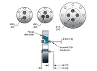 2 to 4 Pins Subminiature-A (SMA) Coaxial Electrical Connector (ConFlat)