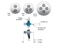 2 to 4 Pins Subminiature-A (SMA) Coaxial Electrical Connector (ISO KF)