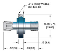 1 Pin Subminiature-A (SMA) Coaxial Electrical Connector (50 Ohm High Frequency/Double Ended)