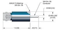 1 Pin Single Ended Grounded Shield Bayonet Neill-Concelman (BNC) Coaxial Electrical Connector (7007-02-W) - 2