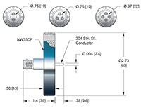 1 Pin Single Ended Grounded Shield Bayonet Neill-Concelman (BNC) Coaxial Electrical Connector (7592-02-CF) - 2