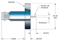 1 Pin Single Ended Grounded Shield Bayonet Neill-Concelman (BNC) Coaxial Electrical Connector (7593-02-CF) - 2