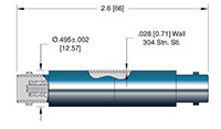 1 Pin Double Ended Grounded Shield Bayonet Neill-Concelman (BNC) Coaxial Electrical Connector (17115-01-W) - 2