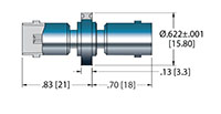 Double Ended 50 Ohm (O) High Frequency Bayonet Neill-Concelman (BNC) Coaxial Electrical Connector (21201-01-W) - 2