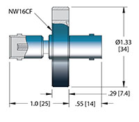 Double Ended 50 Ohm (O) High Frequency Bayonet Neill-Concelman (BNC) Coaxial Electrical Connector (21206-01-CF) - 2