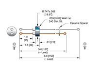 Weld Installation 4 or 2 Pairs Loop Type Thermocouple (8900-02-W) - 2