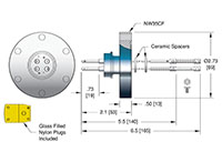 ConFlat Flange Installation 1 or 2 Pairs Spade Type Thermocouple - 2