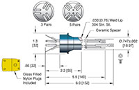 Weld Installation 3 or 5 Pairs Spade Type Thermocouple (18618-01-W) - 2