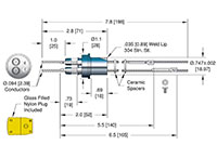 Weld Installation Up to 5 Kilovolt (kV) Direct Current (DC) Voltage Rating Spade and Power Type Thermocouple - 2