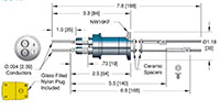 International Organization for Standardization (ISO) Flange Installation Up to 5 Kilovolt (kV) Direct Current (DC) Voltage Rating Spade and Power Type Thermocouple (18007-01-KF) - 2