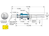 ConFlat Flange Installation Up to 5 Kilovolt (kV) Direct Current (DC) Voltage Rating Spade and Power Type Thermocouple (8878-07-CF) - 2