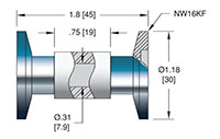 15 Kilovolt (kV) Direct Current (DC) Voltage and 0.31 Inch (in) Insulator Inner Diameter Vacuum Electrical Isolator (17235-01-KF) - 2