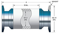 5 to 65 Kilovolt (kV) Direct Current (DC) Voltage and 1.3 Inch (in) Insulator Inner Diameter Vacuum Electrical Isolator (17238-01-KF)