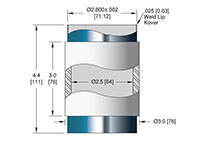 60 Kilovolt (kV) Direct Current (DC) Voltage and 2.5 Inch (in) Insulator Inner Diameter Vacuum Electrical Isolator (9997-25-W) - 2