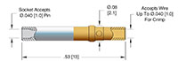 15 Ampere (A) Conductor Current Rating Copper Alloy - Gold Flash Crimp Type Contact (16757-02-A) - 2