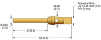 15 Ampere (A) Conductor Current Rating Copper Alloy - Gold Flash Crimp Type Contact (16167-03-A)