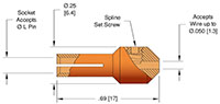 15 Ampere (A) Conductor Current Rating and Copper Alloy - Gold Flash Crimp Type Male Contact (17412-02-A) - 2