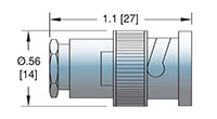 5 Ampere (A) Conductor Current Rating Miniature Bayonet Neill-Concelman (BNC) Coaxial Plug (7116-02) - 2