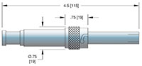 20 Ampere (A) Conductor Current Rating Miniature Safe High Voltage (SHV) Coaxial Plug (8208-02) - 2