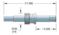 10 Ampere (A) Conductor Current Rating Miniature Safe High Voltage (SHV) Coaxial Plug (8058-02) - 2