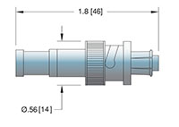 8 Ampere (A) Conductor Current Rating Miniature Bakeable Safe High Voltage (BSHV) Coaxial Plug (7604-01-A) - 2