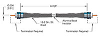 1/8 Inch (in) Diameter Coaxial In-Vacuum Electric Cable - 2