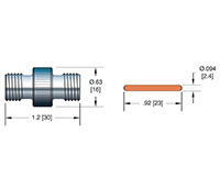 12, 24, and 36 Inch (in) Termination Length Coaxial In-Vacuum Electric Cable (18680-12-AA) - 2