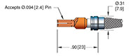 12, 24, and 36 Inch (in) Termination Length Coaxial In-Vacuum Electric Cable (18680-12-BB)