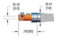 12, 24, and 36 Inch (in) Termination Length Zirconium Copper Coaxial In-Vacuum Electric Cable (18681-12-CC)