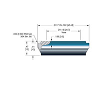 1.13 Inch (in) View Diameter Fused Silica Viewport Sight Glass (11466-09-W) - 2