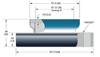 1.37 Inch (in) View Diameter Fused Silica Viewport Sight Glass (4900-01-CF) - 2