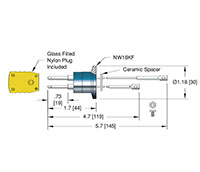 International Organization for Standardization (ISO) Flange Installation 1 or 2 Pairs Spade Type Thermocouple (13563-01-KF) - 2