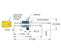 ConFlat Flange Installation 1 or 2 Pairs Spade Type Thermocouple (8118-01-CF)