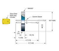 ConFlat Flange Installation 1 or 2 Pairs Spade Type Thermocouple (10583-01-CF)