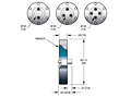 -269 to 450 Degree Celsius (ºC) Temperature Range and 2 Pins Micro High Vacuum (HV) Feedthrough (21212-01-CF) - 3