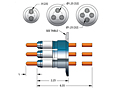 1 Pin and International Organization for Standardization (ISO) Installation and NW16KF Installation Size Power Plug Feedthrough (21308-02-KF) - 3