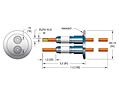 Dual 304 Stainless Steel Tube NW40KF Flange Installation High Power/Liquid Cooled Feedthrough with 0.25 Inch Conductor Diameter