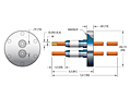 Single 304 Stainless Steel Tube NW35CF Flange Installation High Power/Liquid Cooled Feedthrough with 0.25 Inch Conductor Diameter