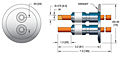 Dual 304 Stainless Steel Tube NW50KF Flange Installation High Power/Liquid Cooled Feedthrough with 0.375 Inch Conductor Diameter