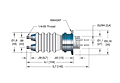 2 Pin International Organization for Standardization (ISO) Flange Installation Fluted High Voltage Feedthrough - 2