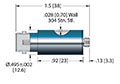 1 Pin, Weld Installation Miniature Bayonet Neill-Concelman (BNC) to Subminiature Microdot® Coaxial Electrical Connector (21254-01-W) - 2