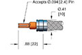 12, 24, and 36 Inch (in) Termination Length Zirconium Copper Coaxial In-Vacuum Electric Cable (18681-12-BB)