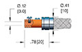 12, 24, and 36 Inch (in) Termination Length Zirconium Copper Coaxial In-Vacuum Electric Cable (18681-12-CC)